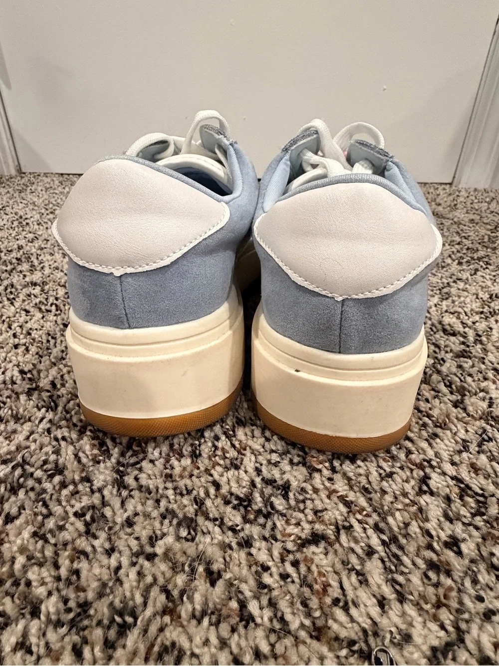 💙 Madden Girl Light Blue and White Platform Sneakers with Charm Accents